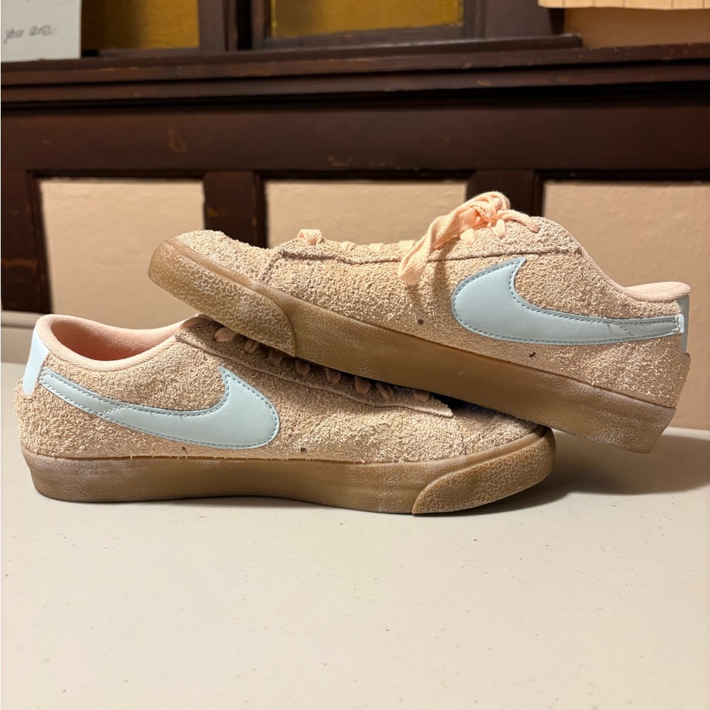 Nike Light Pink and Sky Blue Sneakers